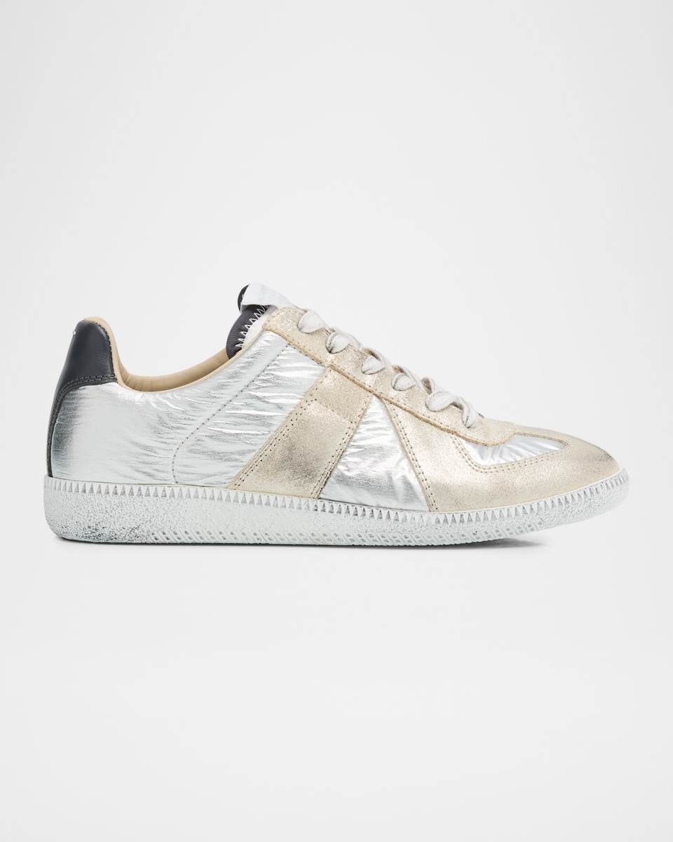 Replica Leather Suede Low-Top Sneakers